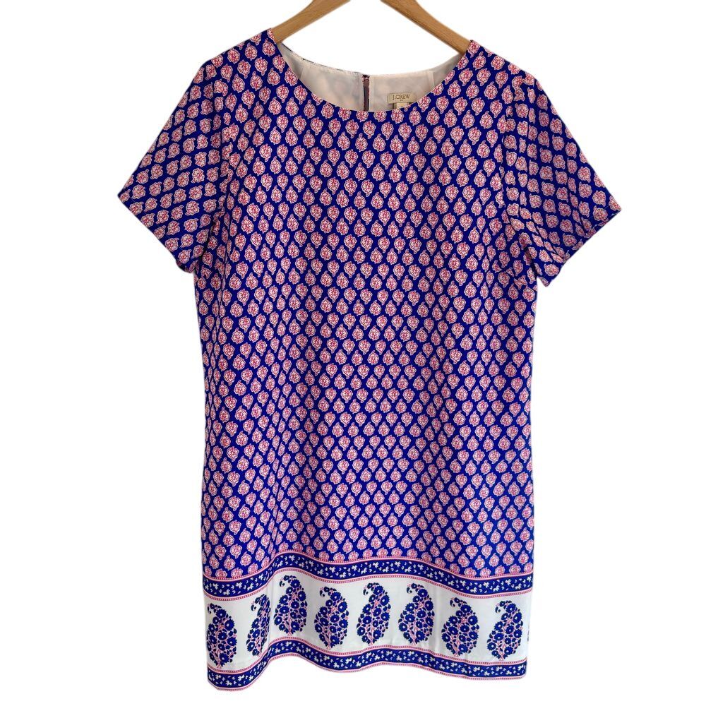 J. Crew Paisley Printed Shift Dress‎ Gallery Floral Lined Style C5608 Size 14